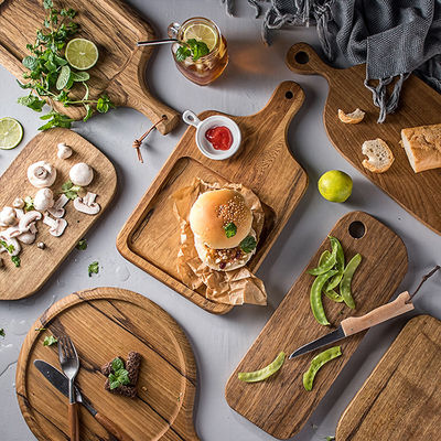 Mini Acacia Hout snijplank met cirkelvoedsel Houten ontwerp en meshouder