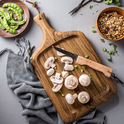Mini Acacia Hout snijplank met cirkelvoedsel Houten ontwerp en meshouder