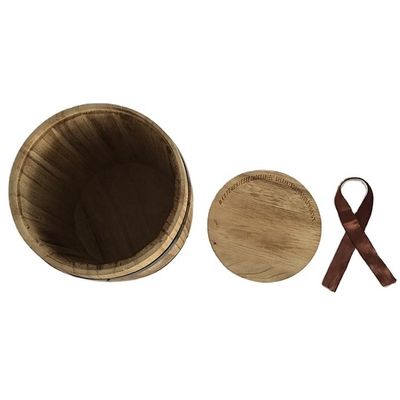 Mini-handwerk houten koffiebonen en snoepopslagvat met zijde-schermprinten