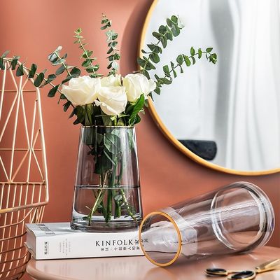 Moderne stijl groene glazen vaas op maat Pure kleur Home decoratie voor de verjaardag