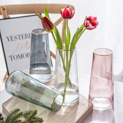 Moderne stijl groene glazen vaas op maat Pure kleur Home decoratie voor de verjaardag