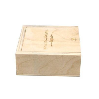Andere cadeau handwerk houten dozen 10x10x3.8cm Natuurlijke kleur met schuifdeksel van TIMBER