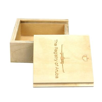 Andere cadeau handwerk houten dozen 10x10x3.8cm Natuurlijke kleur met schuifdeksel van TIMBER
