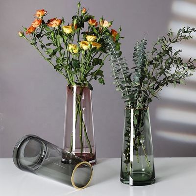 Moderne stijl groene glazen vaas op maat Pure kleur Home decoratie voor de verjaardag