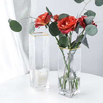 All-Season Modern Square Handgemaakte Doorzichtige Glasvaas met Handgeblazen Techniek