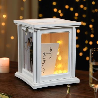 Huwelijksreceptie Eucalyptus DIY envelop Houten doos met slot Voorbeeld Gratis