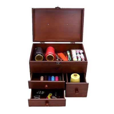 Niet-ondersteunende ruimte Ruimte Selectie Houten naaibox voor georganiseerde opslag