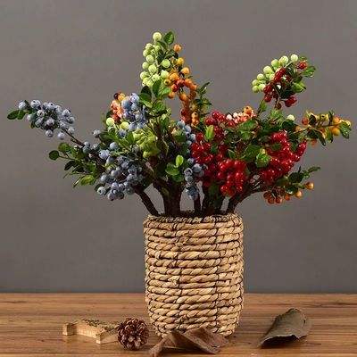 Kerstbessen Stem Kunstmatige planten Rode en blauwe bessen voor alle feesten Gelegenheid