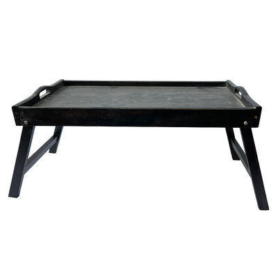 Zilkschermdrukken Natuurlijke ontbijt Houten bedtray met opvouwbare benen Keuken serveren