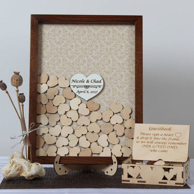 Bruiloft Decoratie Prop Custom Grootte Houten Frame met Unieke Guest Book Sign Drop Top