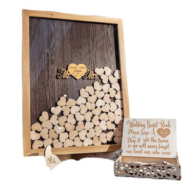 Bruiloft Decoratie Prop Custom Grootte Houten Frame met Unieke Guest Book Sign Drop Top