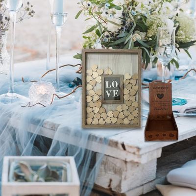 Hout en glas Romantische bruiloft decoratie Custom Drop Top Frame met grote foto inbreng