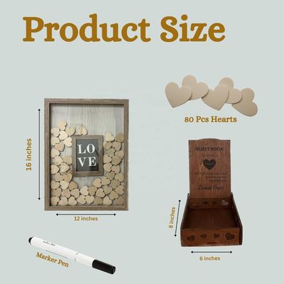 Hout en glas Romantische bruiloft decoratie Custom Drop Top Frame met grote foto inbreng