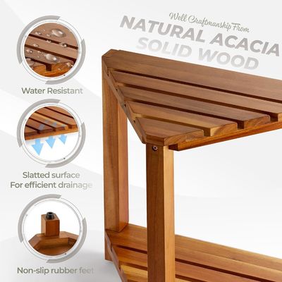 Huismeubelen Houten hoek douchebank stoelen en banken met opslagplank