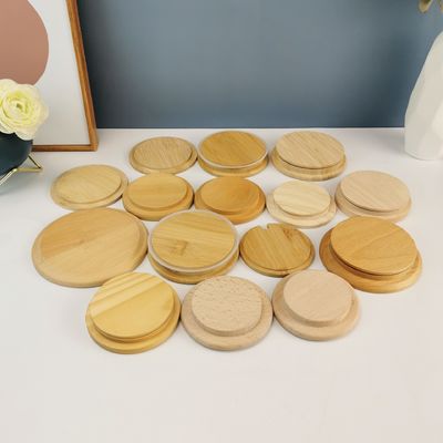 100% natuurlijke bamboe deksel voor glazen kaars pot Customized Design en milieuvriendelijke Materia