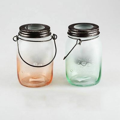 Stijlvolle en transparante glasopslagpot met gekleurde plastic bekleding 100% voedselveilig