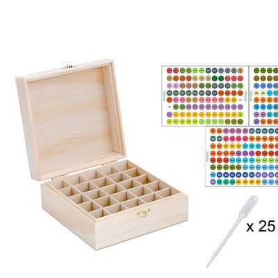 Aanpasbare multi-tray grote essentiële oliën opslag Houten pakketdoos met verdelers