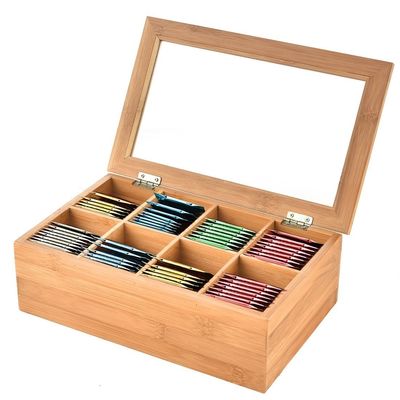 Vintage kist lege houten cadeauopslag Theekist met aangepast logo en eenvoudige kleur