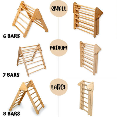 Gepersonaliseerde Indoor Fitness Houten klimtriangle set voor kinderen Montessori speeltuin
