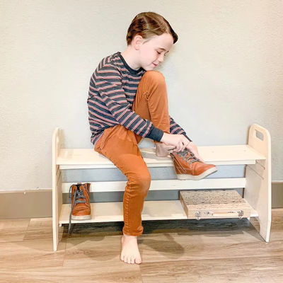 Afneembare Montessori houten meubels voor kinderen Schoenenbank in woonkamer speelkamer