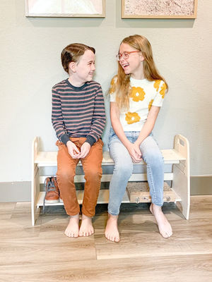 Afneembare Montessori houten meubels voor kinderen Schoenenbank in woonkamer speelkamer