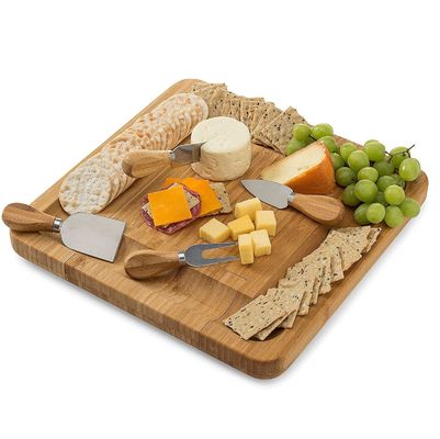 All-Season Bamboe Serving Tray met kaasbord en aangepast logo Acceptabele messet