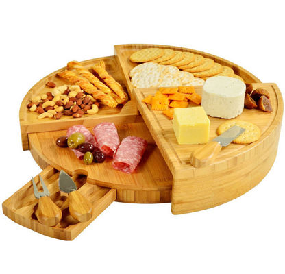 All-Season Bamboe Serving Tray met kaasbord en aangepast logo Acceptabele messet