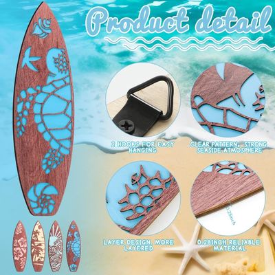Verpakkingscontainers Decoratieve Surfboard Wand Decoratie voor Zomer Hawaiian Beach Getaway
