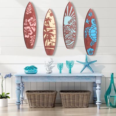 Verpakkingscontainers Decoratieve Surfboard Wand Decoratie voor Zomer Hawaiian Beach Getaway