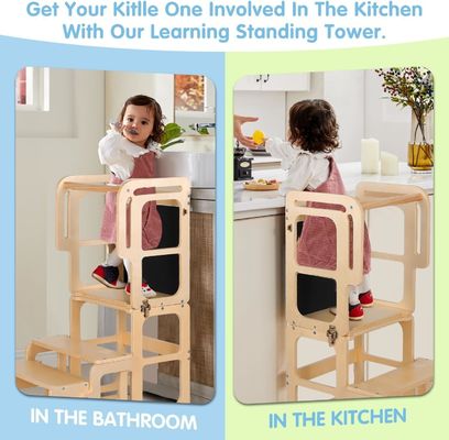 Montessori vouwbaar leerbaar houten toren verstelbare keuken stap kruk voor peuters