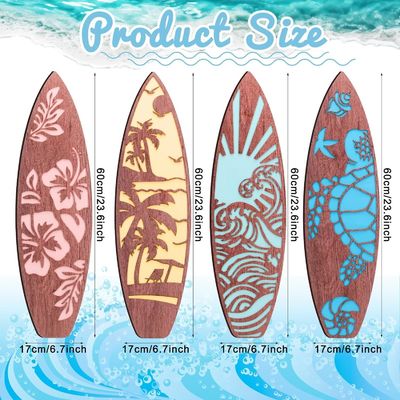 Verpakkingscontainers Decoratieve Surfboard Wand Decoratie voor Zomer Hawaiian Beach Getaway