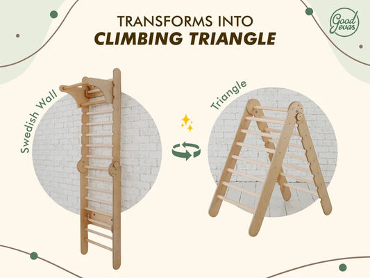 Montessori Klimmer Kleuterspeelplaats met aangepast logo en leer speelgoed voor kinderen