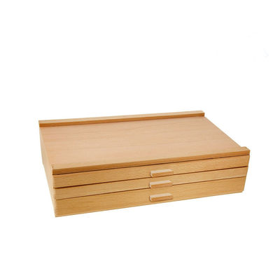 Luxe houten organisator juwelendoos met laken Print Silk-screen Printing/Burned