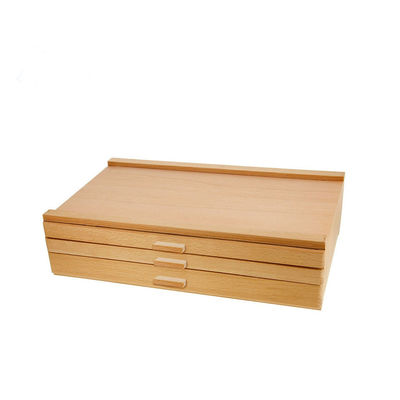 Luxe houten organisator juwelendoos met laken Print Silk-screen Printing/Burned