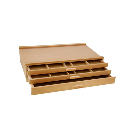 Luxe houten organisator juwelendoos met laken Print Silk-screen Printing/Burned