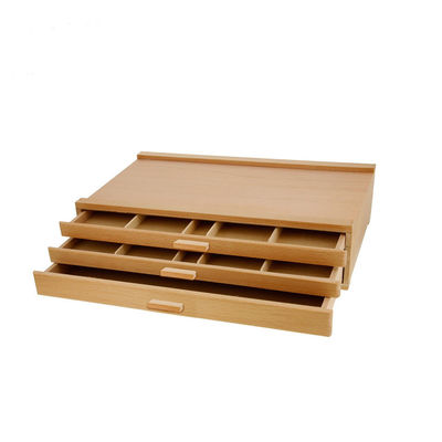 Luxe houten organisator juwelendoos met laken Print Silk-screen Printing/Burned