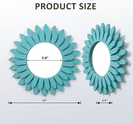 Decoratieve wandspiegel in wit of uw kleur 12 inch rustiek hout zonneschijn Boho stijl