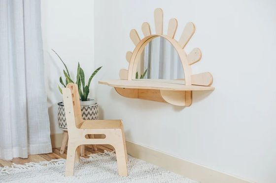 Milieuvriendelijke zonnescherm wandmontage tafel en stoel voor kleuters meubels