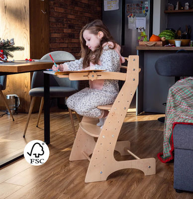 Verstelbare houten bureau stoel voor alle seizoenen Montessori en Waldorf geïnspireerd ontwerp