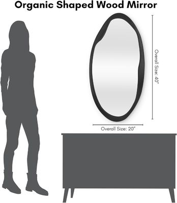 Kerst Organic Houten Spiegel in Zwart voor Badkamer Woonkamer Entree Slaapkamer