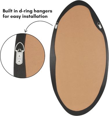 Kerst Organic Houten Spiegel in Zwart voor Badkamer Woonkamer Entree Slaapkamer