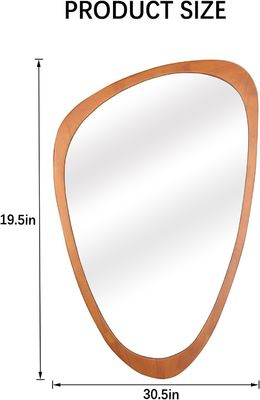 Prachtige woninginrichting Gratis monsteraangifte voor asymmetrische spiegel Hout onregelmatige spiegel