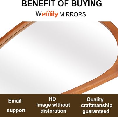 Prachtige woninginrichting Gratis monsteraangifte voor asymmetrische spiegel Hout onregelmatige spiegel