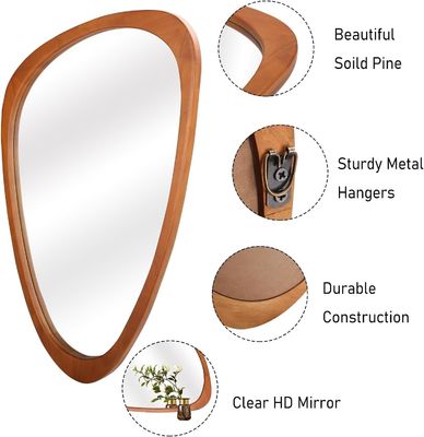 Prachtige woninginrichting Gratis monsteraangifte voor asymmetrische spiegel Hout onregelmatige spiegel