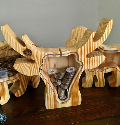 Kindersgeschenk Houten dier Piggy Bank Gepersonaliseerde en gelakte kerstverrassing