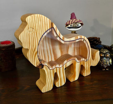 Kindersgeschenk Houten dier Piggy Bank Gepersonaliseerde en gelakte kerstverrassing