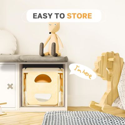 Hout op maat 1-3 jaar oud Kinderen Verstelbare hoogte stoel Stapstoel voor woonkamer