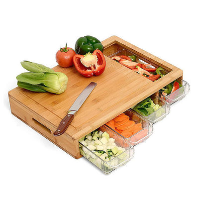 OEM ODM Accepted Classic Rectangle BAMBOO Snijplank met Juice Groove Containers