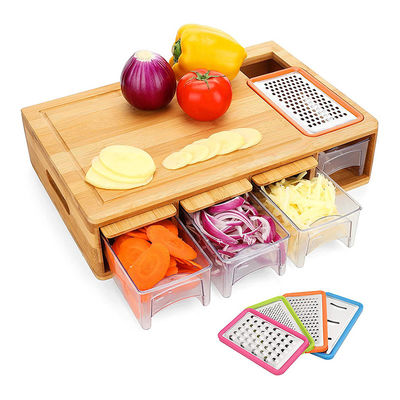 OEM ODM Accepted Classic Rectangle BAMBOO Snijplank met Juice Groove Containers