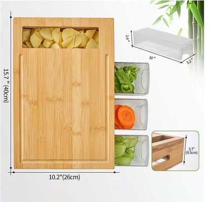 OEM ODM Accepted Classic Rectangle BAMBOO Snijplank met Juice Groove Containers